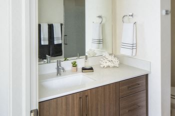 Gun barrel center apartment bathroom